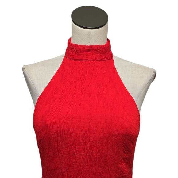 Elliatt Felice Asymmetric Halter Neck Sleeveless Dress Red Size Medium Ruffle - Picture 10 of 11